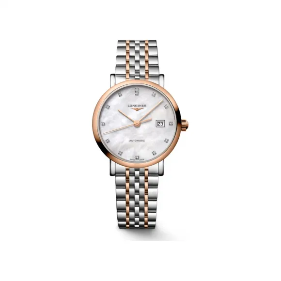 浪琴/Longine 博雅系列 29.00 MM 精钢表壳/200微米 18K包金玫瑰金表圈 自动上链机械机芯 女表 L4.310.5.80.7