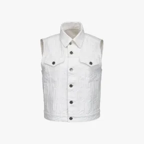 MCM 可持续棉质女式 Cubic Monogram 牛仔背心 MFVCSMM01WT00S