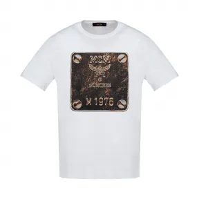 MCM 男士黄铜铭牌T恤 MHT8AMM01WTXXL