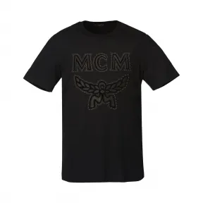 MCM Men's Logo Studded T-Shirt MHT8AMM03BK00L