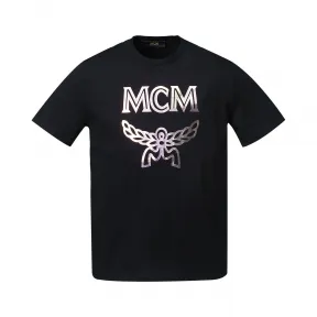 MCM Men's Hologram Print Logo T-Shirt MHT9SMM64BK00L