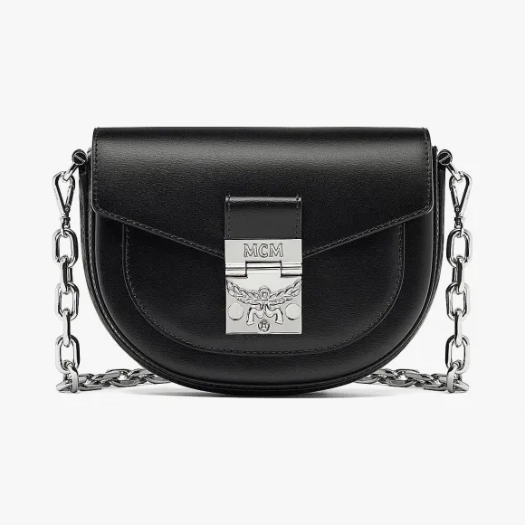 MCM Patricia压花皮革斜挎包 MWRBAPA01BK001