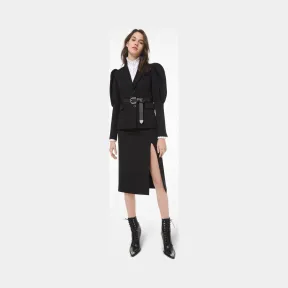 迈克高仕/Michael Kors 羊毛华达呢开衩铅笔裙 109AKR015-0001