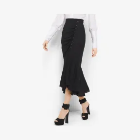 迈克高仕/Michael Kors 束腰褶裥真丝半裙 113AKI052B790