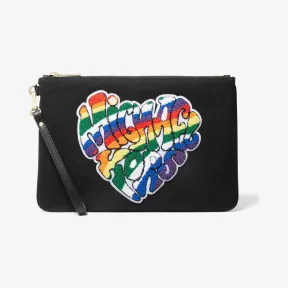 迈克高仕/Michael Kors 大号 Pride Heart 徽标帆布拉链小包 32T1GJ6M3C-0001