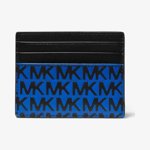 迈克高仕/Michael Kors  黑色/蓝色 Greyson 皮质卡夹