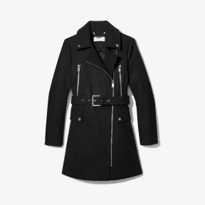 迈克高仕/Michael Kors 羊毛混纺拉链前大衣 77B4915M12-0001