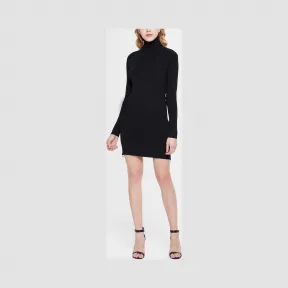 迈克高仕/Michael Kors 女士 Logo 装饰高领修身毛衣裙 MF98Z5E0WP001