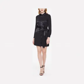 迈克高仕/Michael Kors 女士 缎面拼接设计衬衫裙 MF98ZCHCFB001