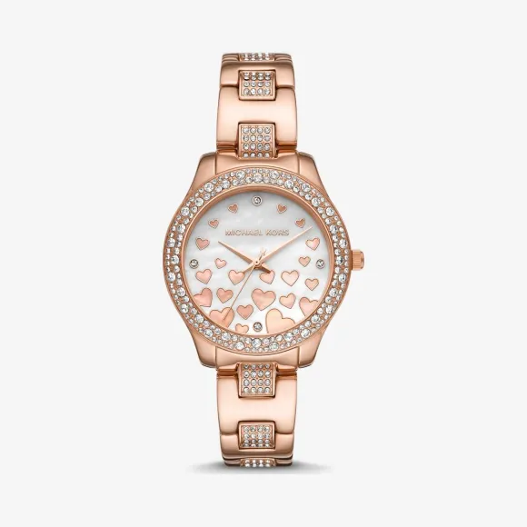 迈克高仕/Michael Kors 迷你 Liliane Pav 玫瑰金色心形手表 MK4597-0622