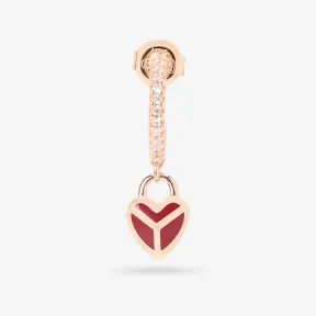 迈克高仕/Michael Kors 女士 玫瑰金色/红色 爱心钻饰耳钉