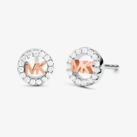 迈克高仕/Michael Kors 镀贵金属 925 纯银密钉徽标吊饰耳钉 MKC1508AN-0991