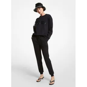迈克高仕/Michael Kors 抽绳有机棉混纺慢跑裤 MS1301O23G-0001