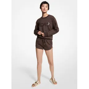 迈克高仕/Michael Kors 徽标有机棉混纺抽绳短裤 MS2301P38G-0201