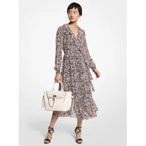 迈克高仕/Michael Kors 碎花乔其纱裹身连衣裙 MS28Y8Z5T1-7652