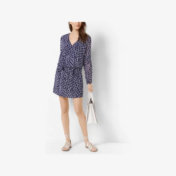 迈克高仕/Michael Kors 长袖V领流苏裙 MS78X496LP456