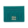 缪缪/Miu Miu 孔雀蓝 Matelassé 软羊革卡夹 5MC076-2FPP-F0363