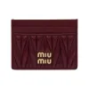 缪缪/Miu Miu 紫红色/玉米黄 Matelassé 软羊革卡夹 5MC076-2FPP-F0399