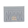 缪缪/Miu Miu 矢车菊蓝 Matelassé 软羊革卡夹 5MC076-2FPP-F0591