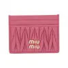 缪缪/Miu Miu 海棠粉 Matelassé 软羊革卡夹 5MC076-2FPP-F0638