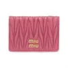 缪缪/Miu Miu 海棠粉 Matelassé 软羊革卡夹 5MC103-2FPP-F0638