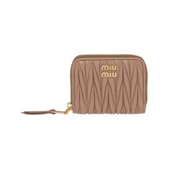 缪缪/Miu Miu Matelassé 纳帕皮革零钱包 5MM268-2FPP-F0770