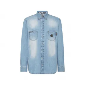 菲利普·普莱因/Philipp Plein 牛仔衬衫长袖佩斯利泰迪熊宝石 FACC-MDP0212-PDE004N-07IX