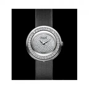 伯爵/Piaget 时来运转系列 石英机芯 18k白金镶钻 女表 G0A35089