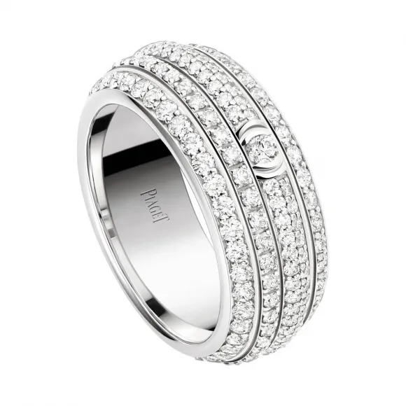 伯爵/Piaget 白金镶钻戒指 - 高级珠宝G34P2B00