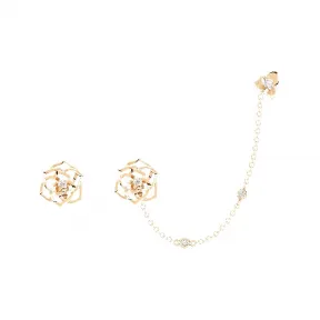 伯爵/Piaget 玫瑰金钻石耳环-珠宝 G38U0077