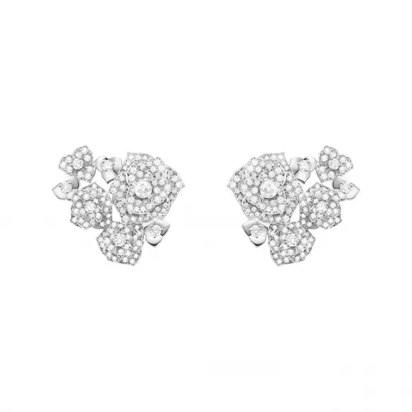 伯爵/Piaget Piaget rose 系列   白金钻石耳环 - 奢华珠宝G38U0090