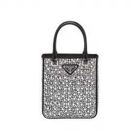 普拉达/Prada 小号仿水晶镶嵌缎面托特包 1BA331-2AWL-F063R-V-OOO