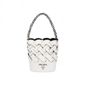 普拉达/Prada 编织图案水桶包 1BE049-2DI4-F0G3Z