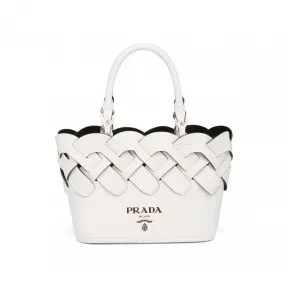 普拉达/Prada 编织图案皮革托特包 1BG318-2DI4-F0G3Z