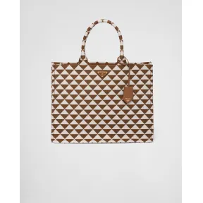 普拉达/Prada Prada Symbole 刺绣提花织物托特包 2VG099-2FKL-F0I0U