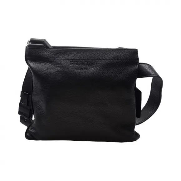 普拉达/Prada  黑色 鹿皮 斜跨包 VA0990-013-F0002