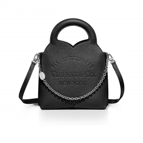 蒂芙尼/Tiffany Tiffany™ 系列黑色皮革迷你托特包