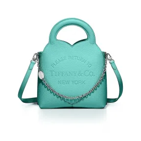 蒂芙尼/Tiffany Tiffany™ 系列 Tiffany Blue® 蒂芙尼蓝色皮革迷你托特包