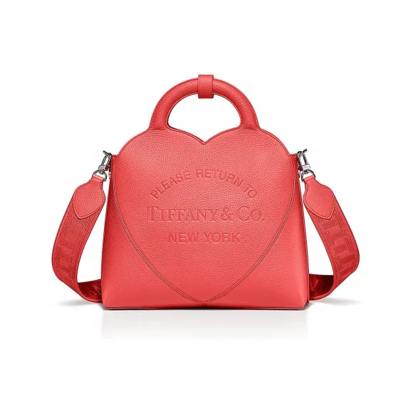 蒂芙尼/Tiffany Tiffany™ 系列木槿红色皮革小号托特包
