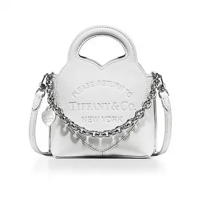 蒂芙尼/Tiffany 返回 Tiffany® 白色皮革微型托特包 73244072