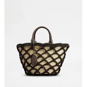 托德斯/Tod's Woman マルチカラー ストロー＆レザー ショッピング バッグ スモール XBWCSMA0200TJ4PZ8O72