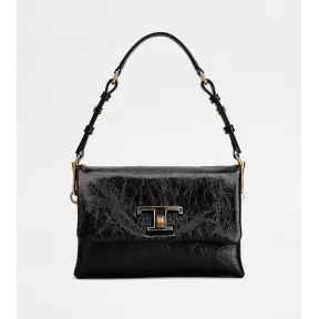 托德斯/Tod's 女人 黑色 T Timeless 迷你皮革翻盖包 XBWTSOC0100S01B999