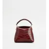 托德斯/Tod's Woman BURGUNDY Tod's T Case Tote Messenger Bag in Eel Leather Micro XBWTSTO0000S6JPZ9O38
