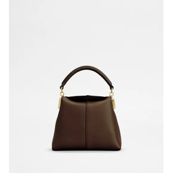 托德斯/Tod's Woman ブラウン トッズ T ケース レザー メッセンジャー トート バッグ マイクロ XBWTSTO0000XPRPZS611