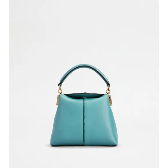 托德斯/Tod's Woman LIGHT BLUE Tod's T Case Tote Messenger Bag in Leather Micro XBWTSTO0000XPRPZT008