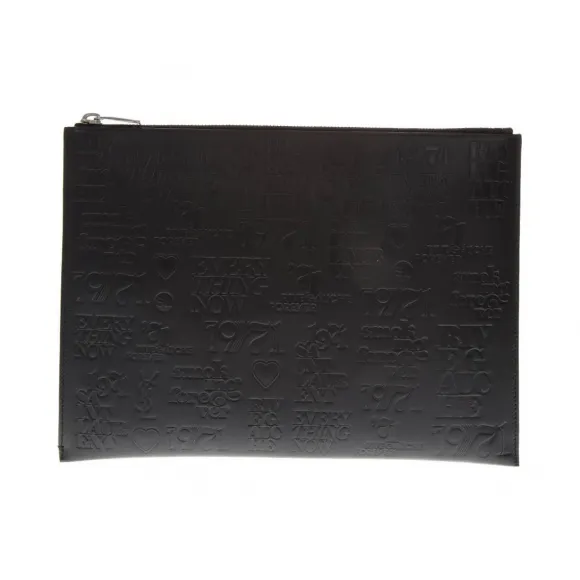 伊夫圣罗兰/Yves Saint laurent 黑色印花皮革平板电脑支架 3972950UA261000