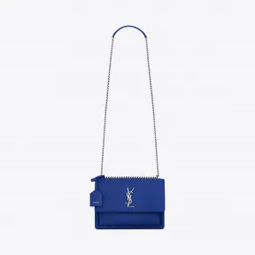 伊夫圣罗兰/Yves Saint laurent Medium SUNSET bag in royal blue leather