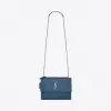 伊夫圣罗兰/Yves Saint laurent Medium SUNSET bag in denim blue crocodi
