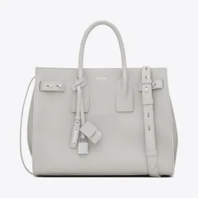 伊夫圣罗兰/Yves Saint laurent 小号SAC DE JOUR SOUPLE白色颗粒纹真皮包 464960DTI0