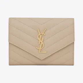 伊夫圣罗兰/Yves Saint laurent 粉灰色monogram护照包  466782BOWE19906